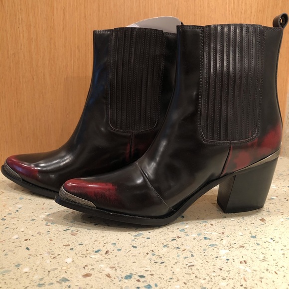 Jeffery Campbell burgundy cowboy boots Size 8 BNWOT - Picture 3 of 4